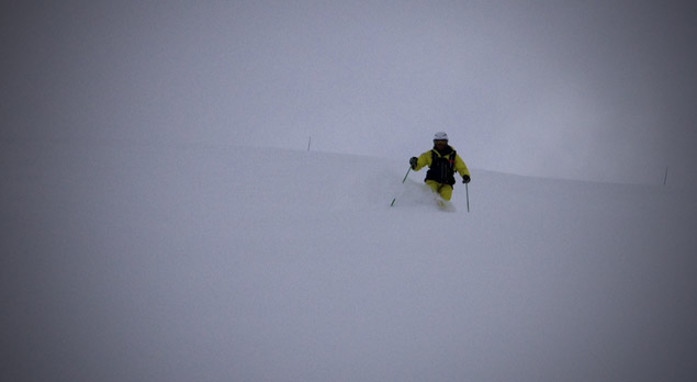 Skiing in a Whiteout