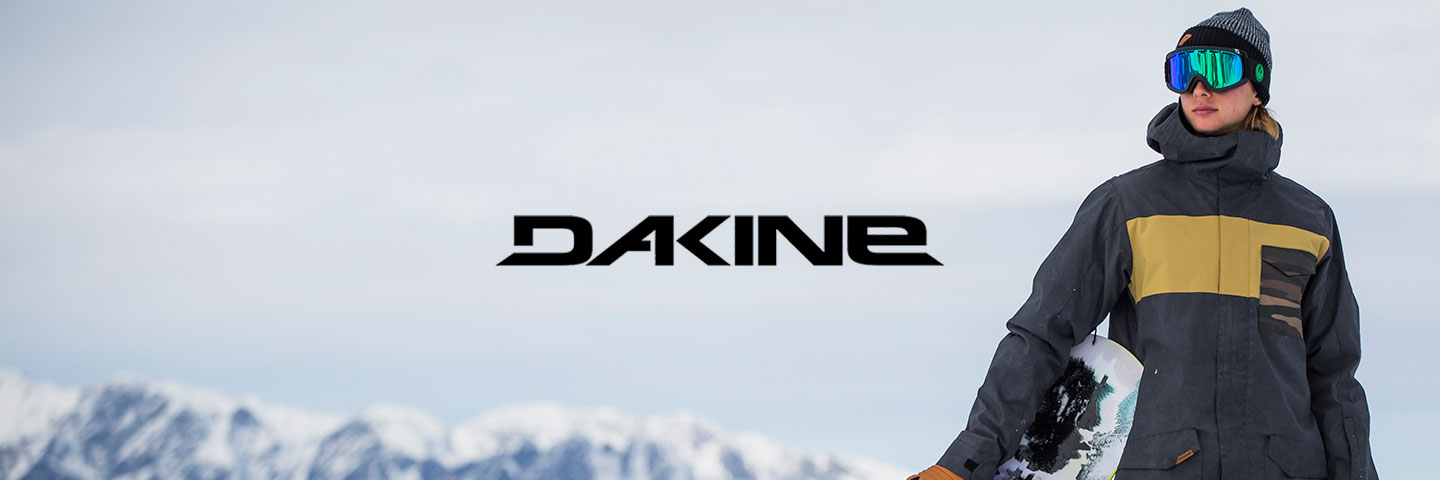 Dakine logo with snowboarder to one side
