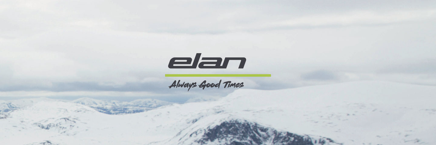 Elan logo with snowy background