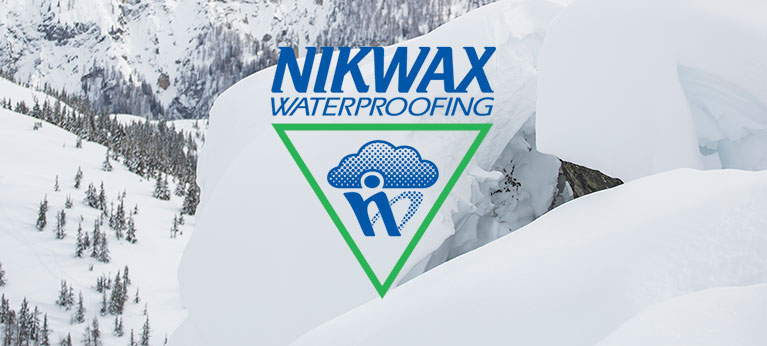 Nikwax logo with snowy background