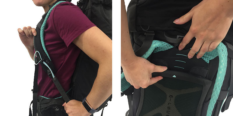 Backpack shoulder straps and adjustable back panel