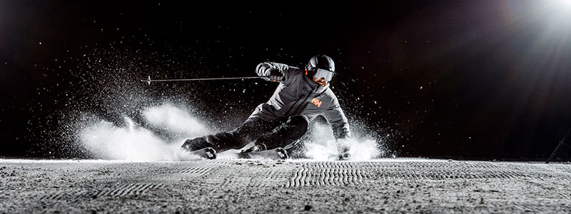 Man skiing wearing K2 Disruption Skis
