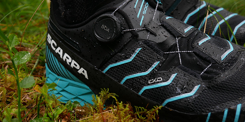 close-up of the scarpa ribelle run kalibra st shoes