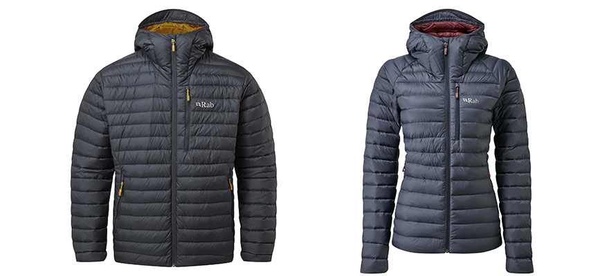 womens and mens rab puffer jacket
