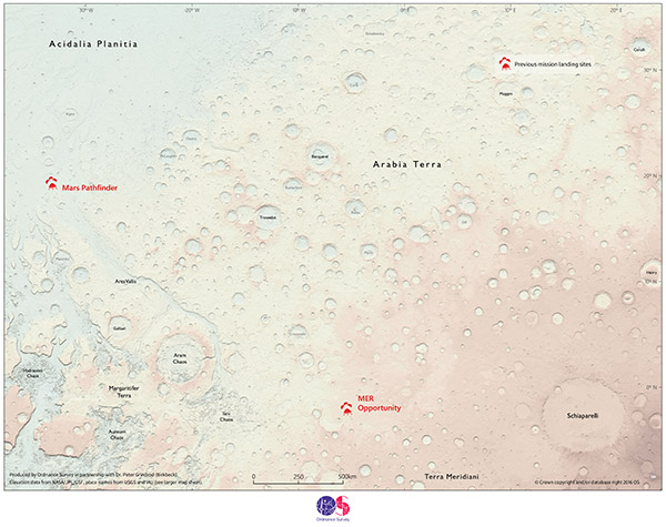 Mars Ordnance Survey Map