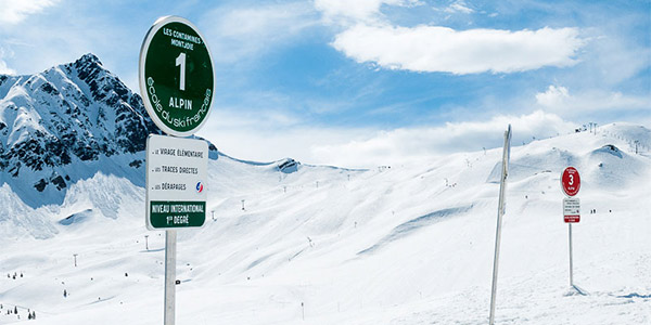 a ski resort and mountains