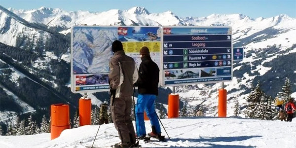 a ski resort and mountains